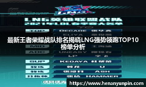 最新王者荣耀战队排名揭晓LNG强势领跑TOP10榜单分析